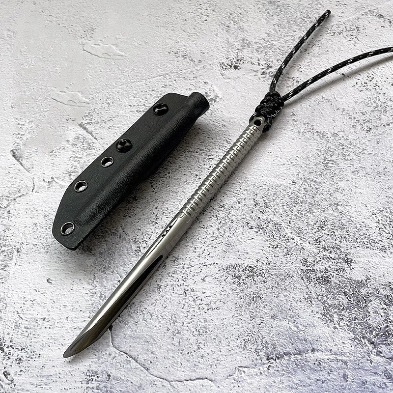 Titanium Outdoor Multi Tool EDC Tea Knife Ice Pick Tea Cake Pick with K Sheath 07FC0E-D4 - KOEEK