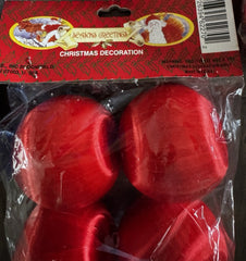 Lot Of 60 Satin Christmas Balls Various Sizes Red White Blues Vintage WHITE - KOEEK