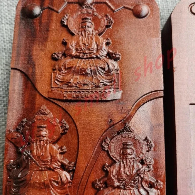 Taoist HandCarved Lightning Strike Jujube Wood Token Sanqing Order Token Taoist 07FC0E-D4 - KOEEK