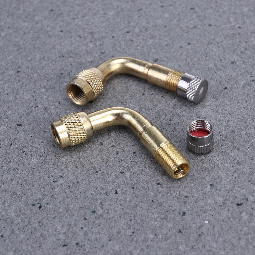 new 2pcs/set 90 Degree Air Brass Stem Extension Adapter Car Truck Motorcycle Scooter koeek - KOEEK