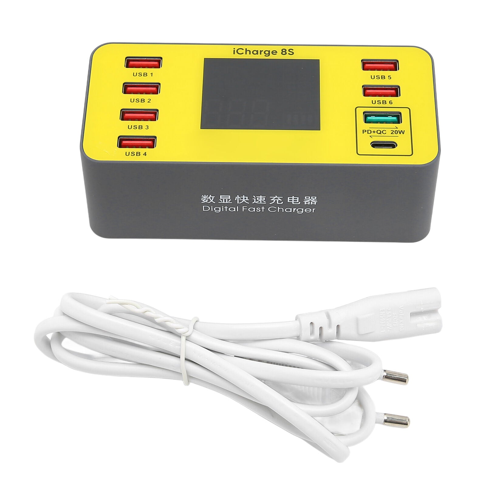 new 8 Port Charging Station 40W Fast Charging Multi Port USB Hub Charger With LCD Di koeek - KOEEK