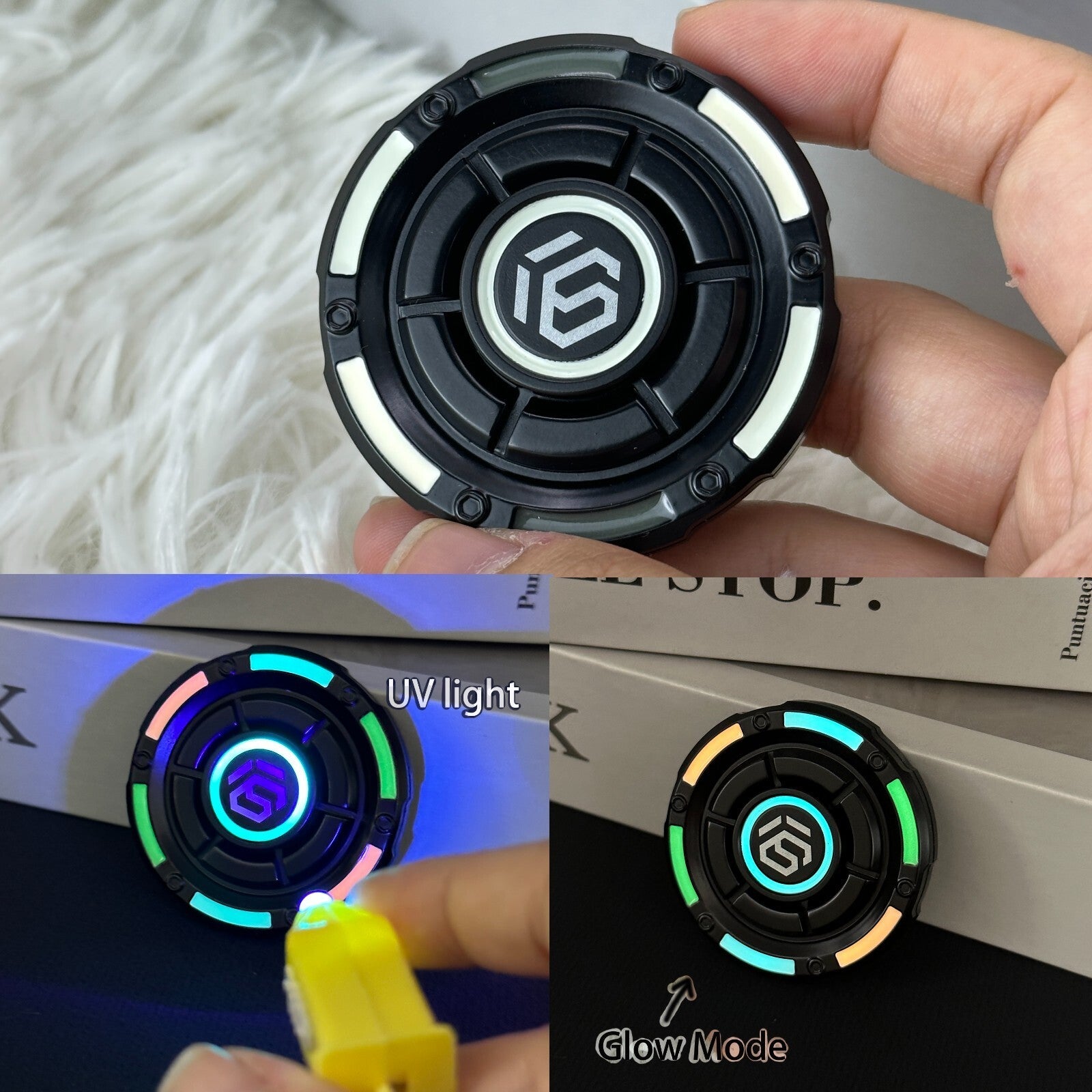 Fidget Spinner Traveler Edc Luminous Fidget Slider ADHD Gyro Toys Adult Gift 07FC0E-D4 - KOEEK