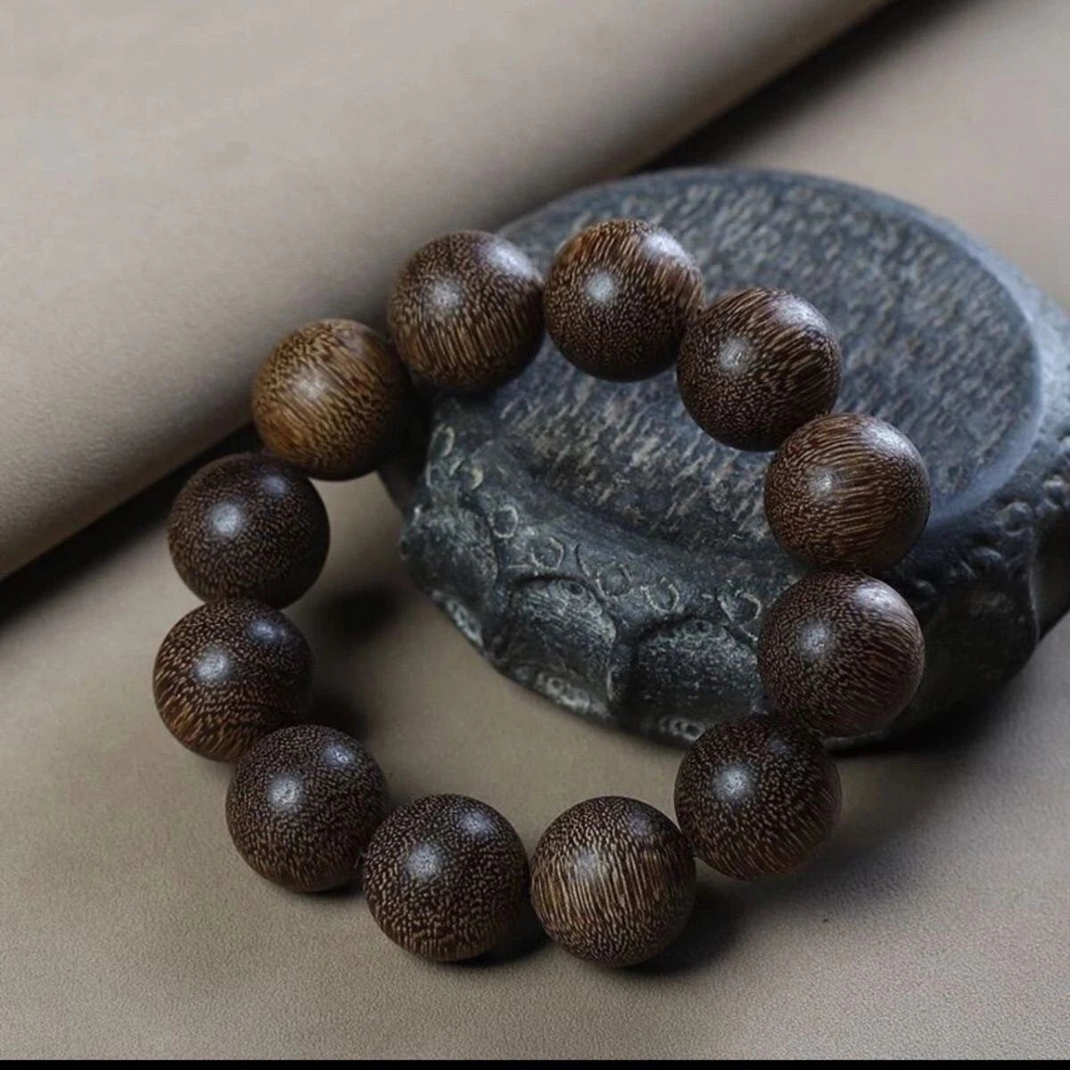 20mm Beads Natural Grade A Agarwood Men Woman Bracelet Buddha  Prayer Beads 07FC0E-D4 - KOEEK