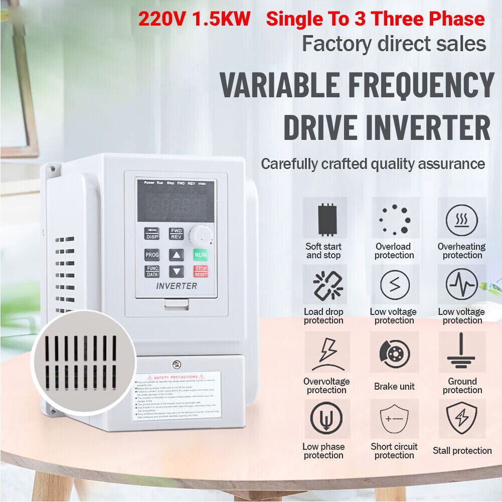 new 1.5KW 220V Variable Frequency Inverter Motor Drive CNC VFD VSD Single To 3 Phase koeek - KOEEK