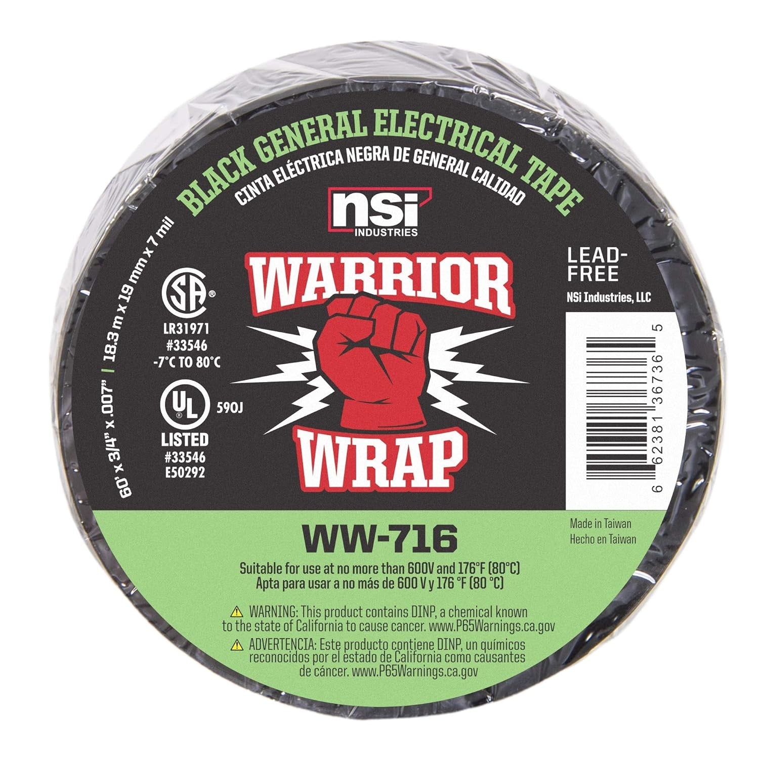 new WarriorWrap General in. x 60 ft. 7 mil Vinyl Yellow,White,Violet 07FC0E-D4 - KOEEK