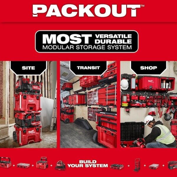 new Milwaukee Tool 48-22-8445 Packout Tool Cabinet, Black/Red, Polymer, 19-1/2 In W