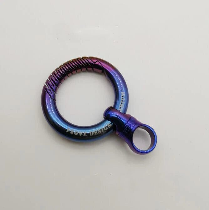 Titanium alloy capsule key ring 360 ° rotary Car Keychain Waist Hanging EDC Tool 07FC0E-D4 - KOEEK