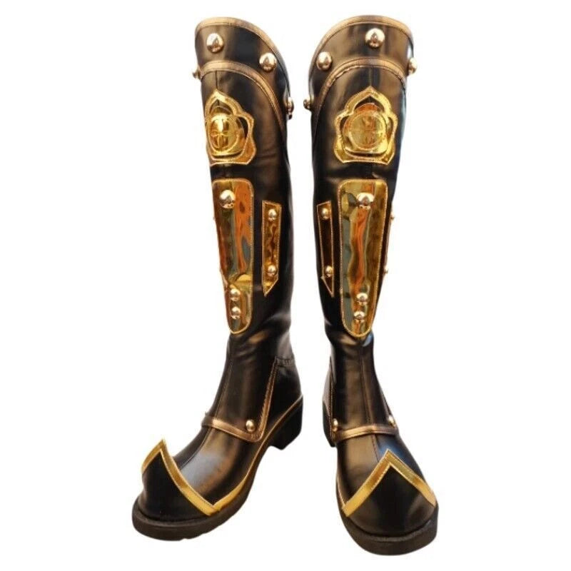Game Identity Ⅴ Black Crow Zipper Long Boot Thick Soled Cosplay Costume Shoes 07FC0E-D4 - KOEEK