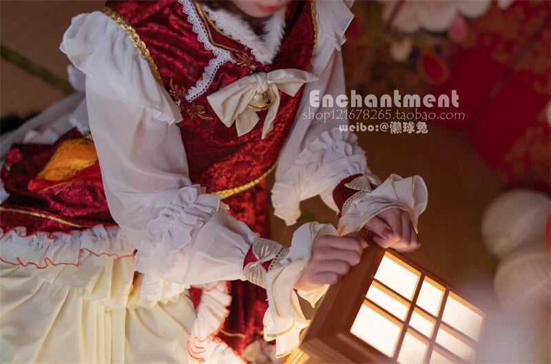 Customized TouHou Project Chen Cosplay Costume Maid Dress Ears Tail Lolita 07FC0E-D4 - KOEEK