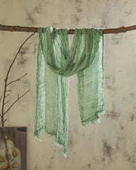 Unisex Flax Linen Scarf Soft Breathable Tasseled Striped Shawl Neckerchief 07FC0E-D4 - KOEEK