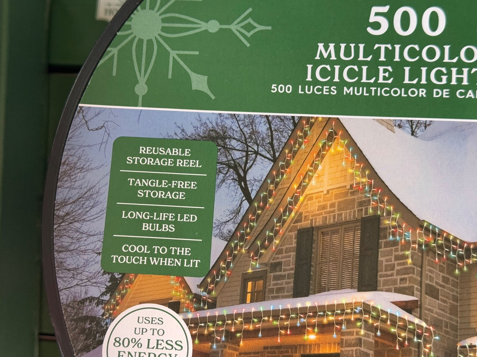 ! Holiday Time 500-Count Multicolor LED Icicle Lights with White Wire HOLIDAY TIME - KOEEK