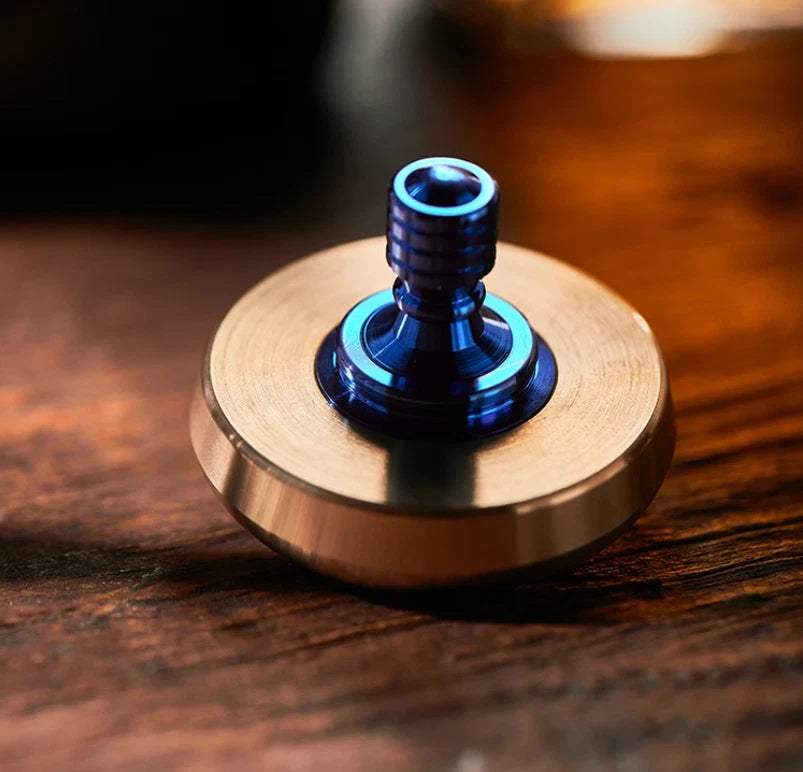 Titanium Brass Spinning Top EDC Toy Top Spinner Mental Stress Relief Fidget Toys 07FC0E-D4 - KOEEK