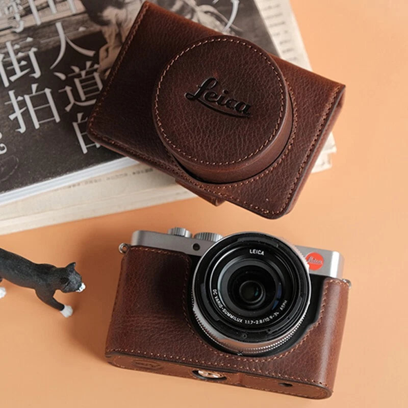 Leather Camera Bag Case For Leica D-LUX8 Dlux8 Protect Cover Belt Strap 07FC0E-D4 - KOEEK