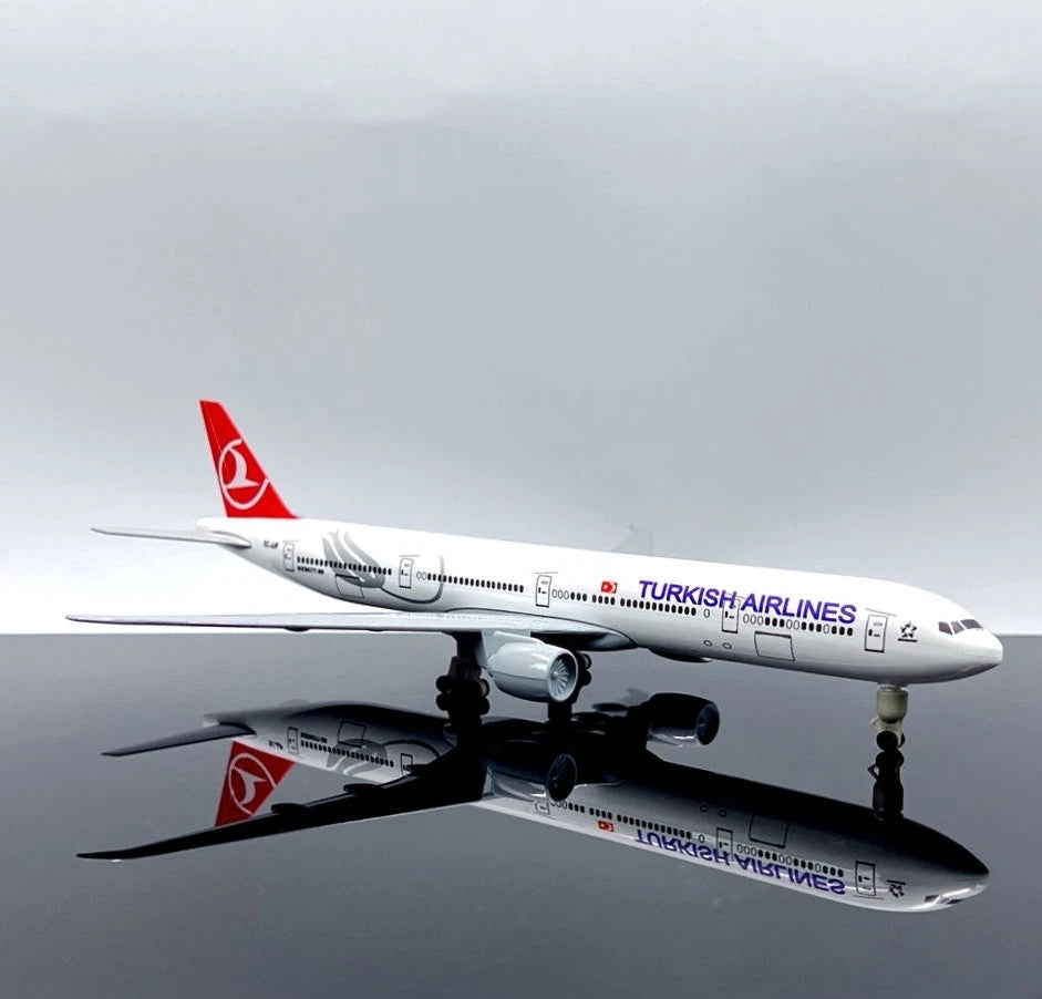 1:300 Turkish Airlines Boeing 777 Alloy Model 7.87"Removable Wheels & Stand 07FC0E-D4 - KOEEK