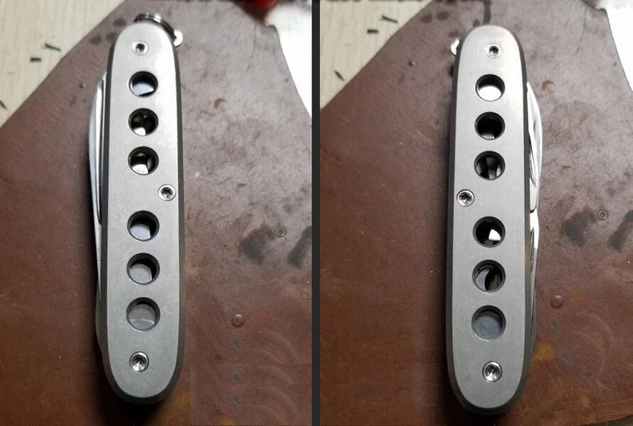 1Pair Titanium Alloy Handle Scales With Screws for 93 mm Victorinox Swiss Army K 07FC0E-D4 - KOEEK