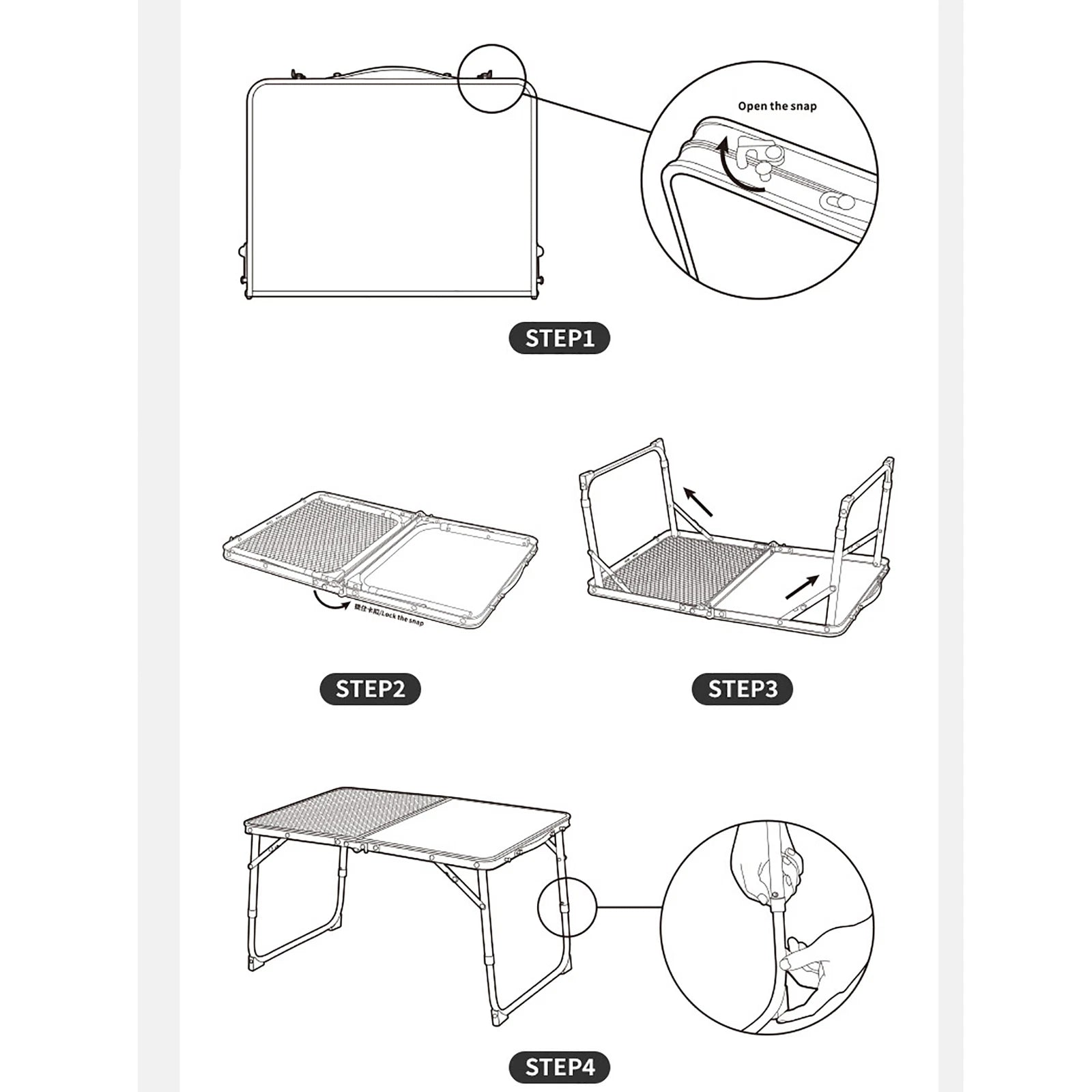 gateleg table Half-net table Portable outdoor camping table camping picnic table 07FC0E-D4 - KOEEK