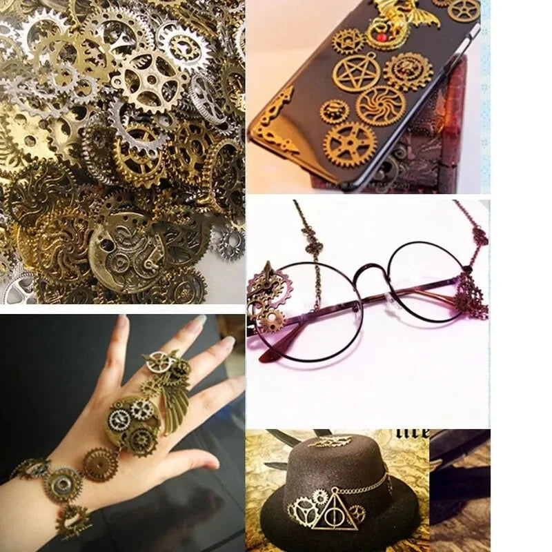 100g Clock Gears Clock Parts Gold Metal Gears Steampunk Gears Assorted Gears 07FC0E-D4 - KOEEK