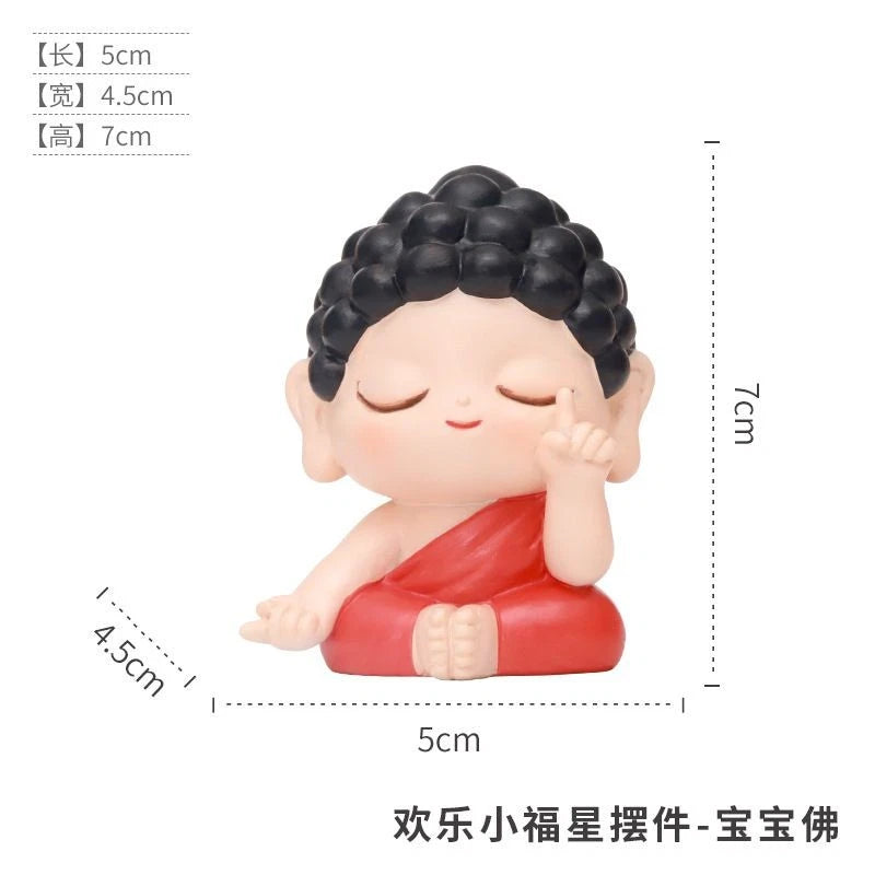 Creative Cute Monk White Tara Resin Car Ornament Home Decor Figurine 07FC0E-D4 - KOEEK