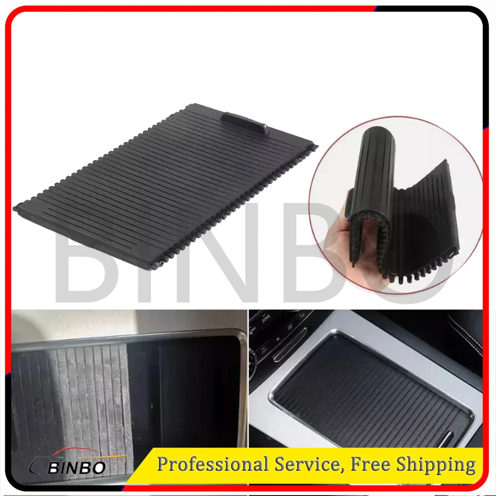 Center Console Roller Blind Cover Black Fit For Mercedes Benz X204 GLK 2008-2015 07FC0E-D4 - KOEEK