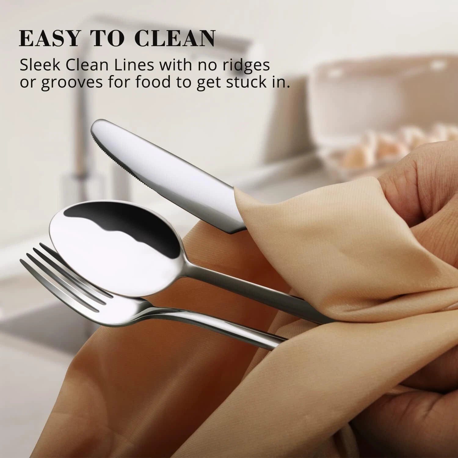 30 Piece Silverware Set, Flatware Set for 6, 18/10 Stainless Steel Silverware 07FC0E-D4 - KOEEK