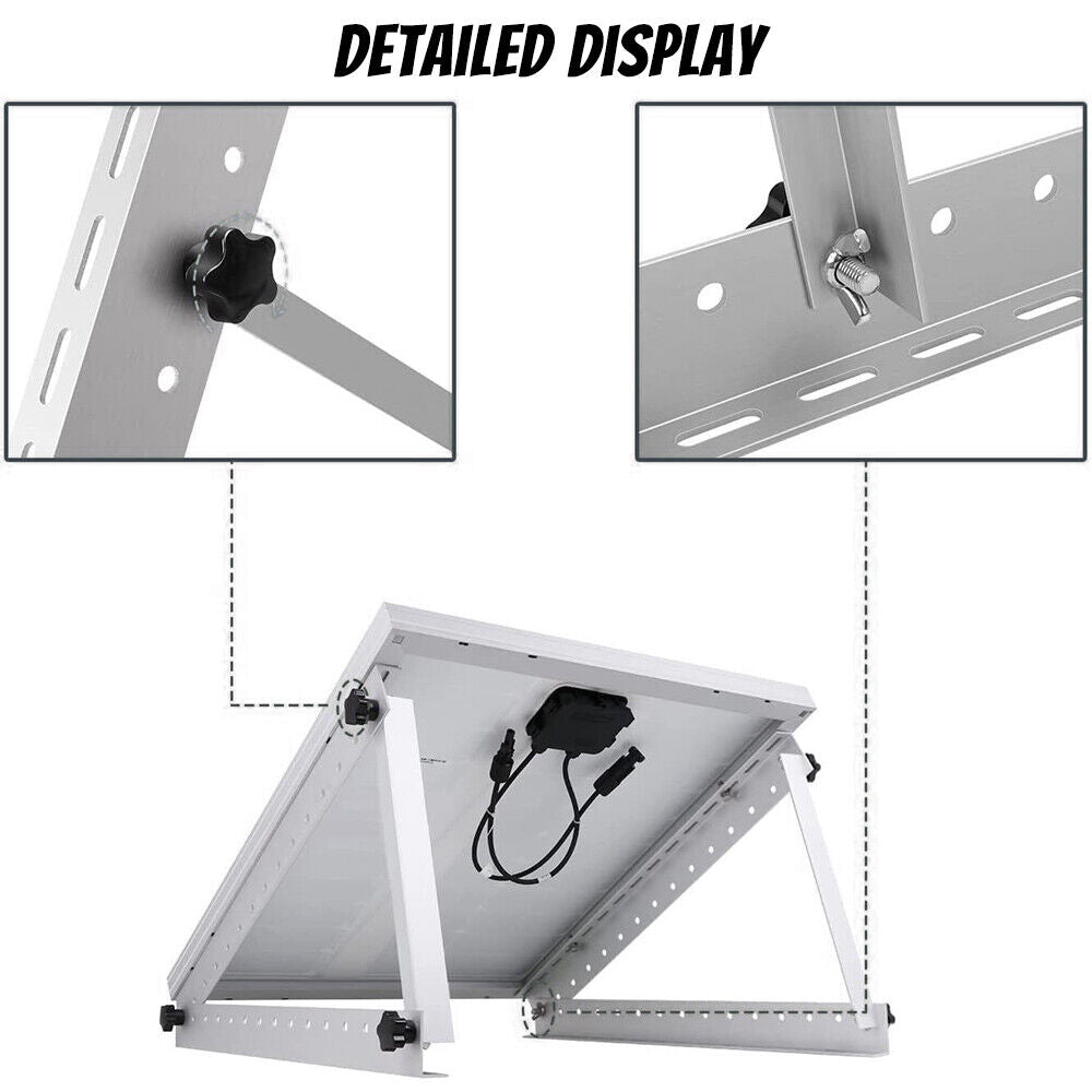 ny 2-8x Solpanel RV Tilt Mount Beslag Tag Flad Overflade Justerbar Vinkelramme