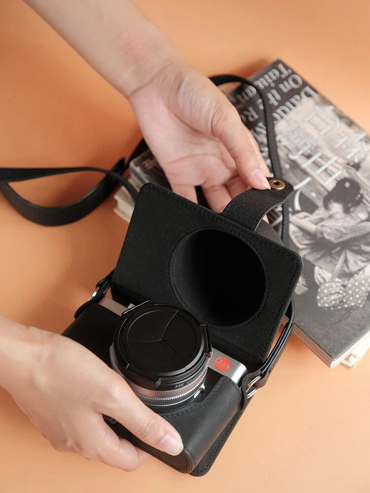 Leather Camera Bag Case For Leica D-LUX8 Dlux8 Protect Cover Belt Strap 07FC0E-D4 - KOEEK