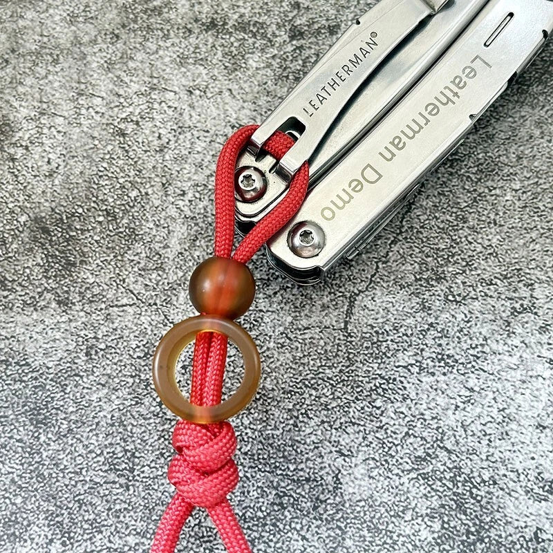 Ultem PEI Planet Star Ring Set Knife Bead Keychain Pendant Lanyard DIY EDC Tool 07FC0E-D4 - KOEEK