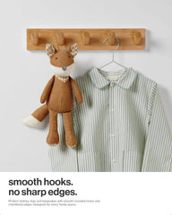 Wall-mounted coat rack with 5 heavy-duty 1-inch diameter hooks (set of 2) 07FC0E-D4 - KOEEK