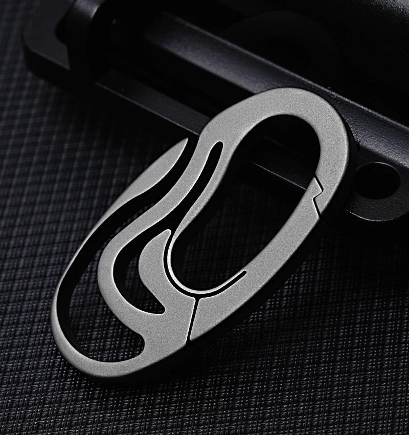 EDC Titanium Creative Waist Hanging Keychain Carabiner Portable Outdoor Buckle 07FC0E-D4 - KOEEK