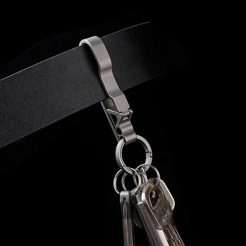 EDCTC4 Titanium Alloy Keychain Buckle Belt Waist Hanging Tool with 22mm Key Ring EDC - KOEEK