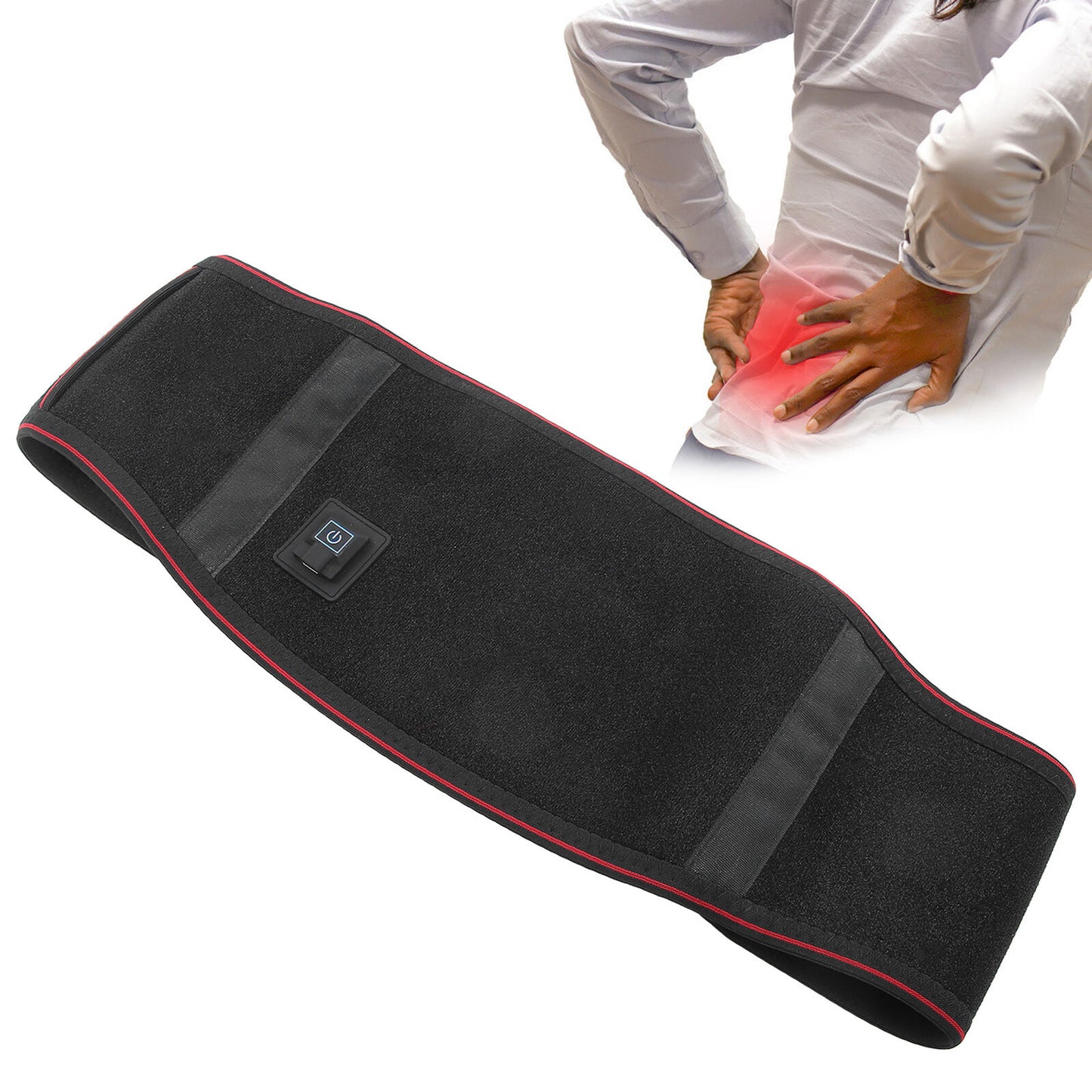 new Heating Back Belt Waist Heated Pad Pain Relief Lumbar Support Brace HGF koeek - KOEEK