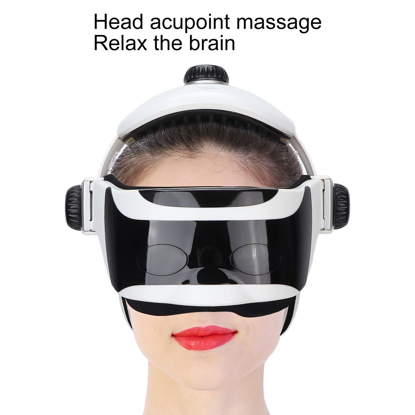 new Electric Head Massager Heat Compress Stress Relief Eye Neck Massage Helmet HGF koeek - KOEEK