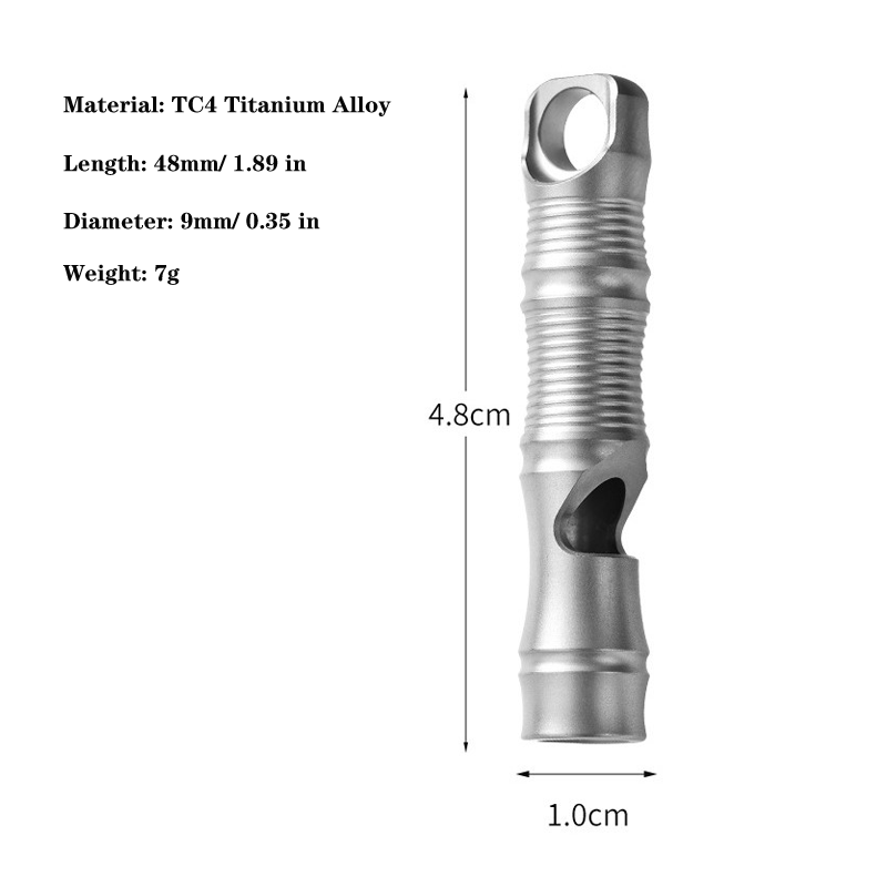 Mini Titanium Alloy Whistle Necklace Lanyard DIY EDC Survival Key chain EDC Tool 07FC0E-D4 - KOEEK