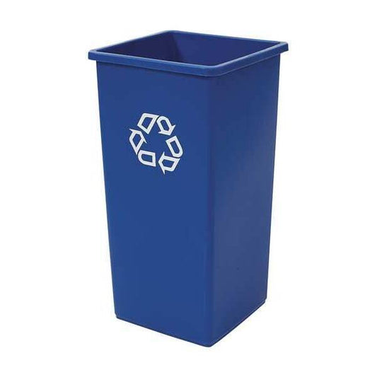 ny Rubbermaid Commercial Fg395873blue 35 Gal Square Recycling Bin, Open Top,