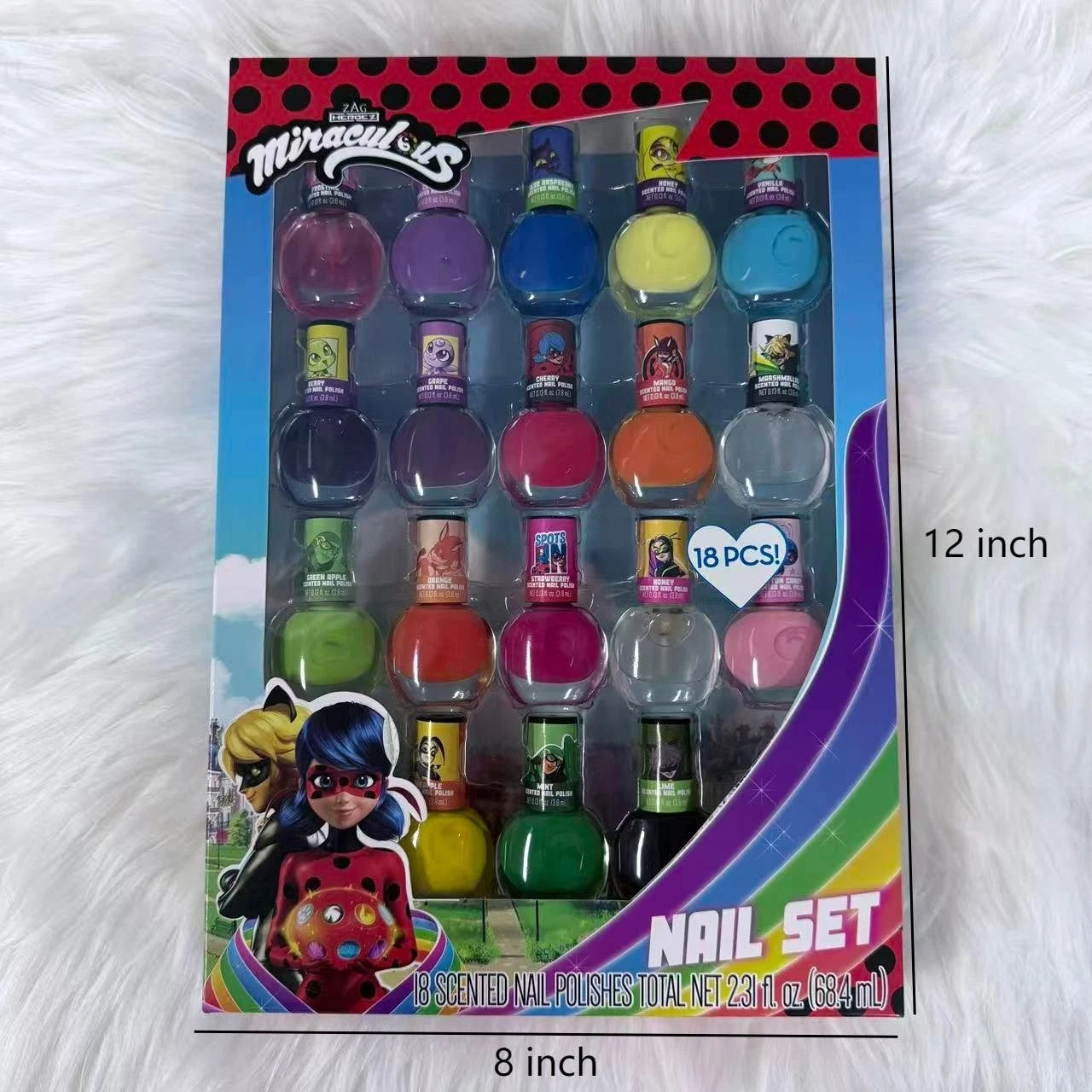 Miraculous Ladybug 18pc Nail Polish in Box – Kids Gift Set, Gift for Children MIRACULOUS - KOEEK