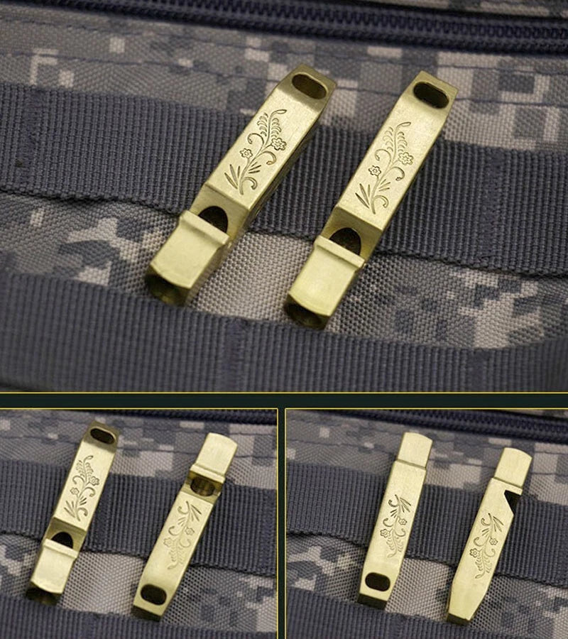 High Decibel Brass Keychain Whistle Referee Holder Outdoor Survival EDC Tool 07FC0E-D4 - KOEEK