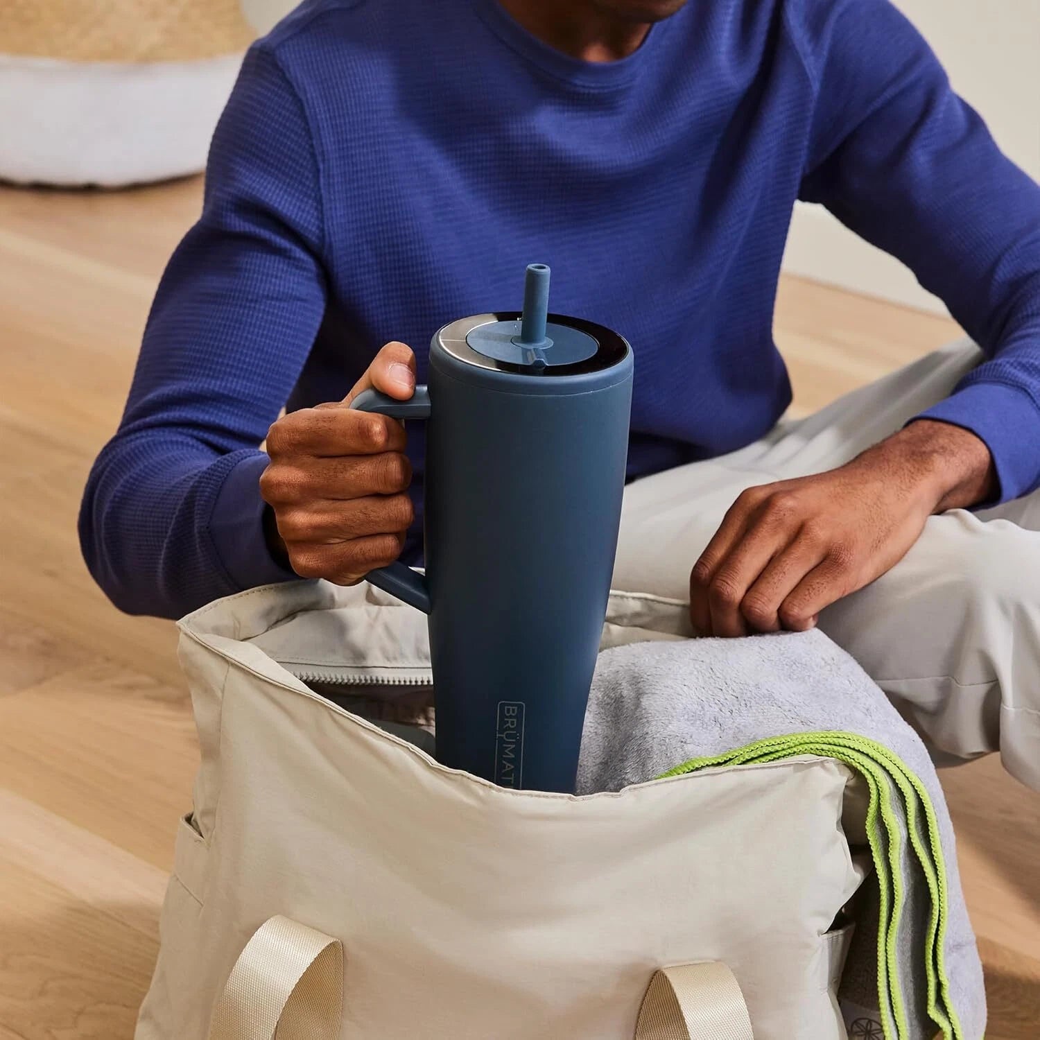 40 oz Tumbler with Handle and Straw |  Leakproof Insulated Tumbler with Lid 07FC0E-D4 - KOEEK
