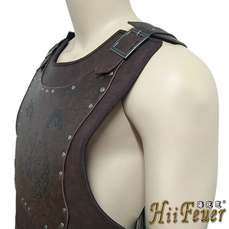 Adjustable Viking Warrior Armor Embossed Larp Outfit Medieval Vest Halloween Cos 07FC0E-D4 - KOEEK