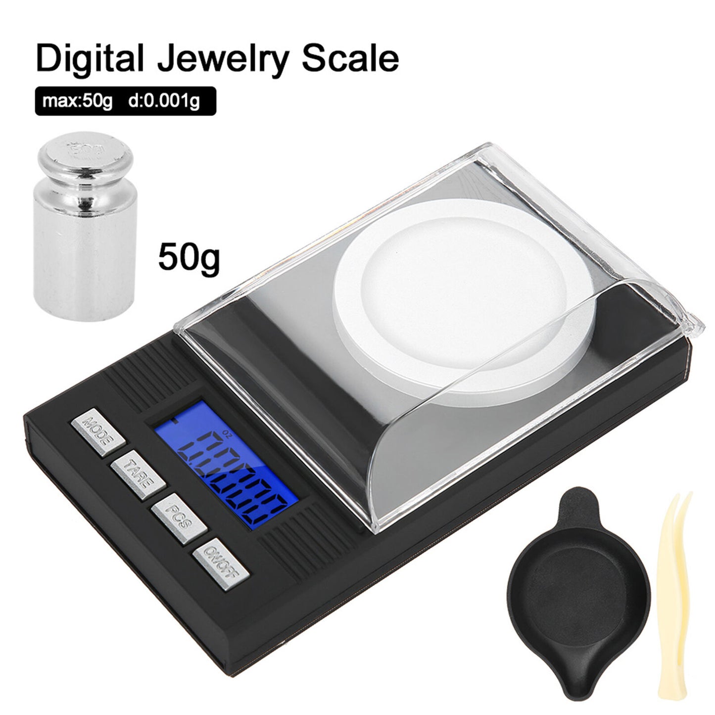 new Mini High Accuracy 0.001g Pocket Jewelry Scale With LED Digital Display 50g koeek - KOEEK