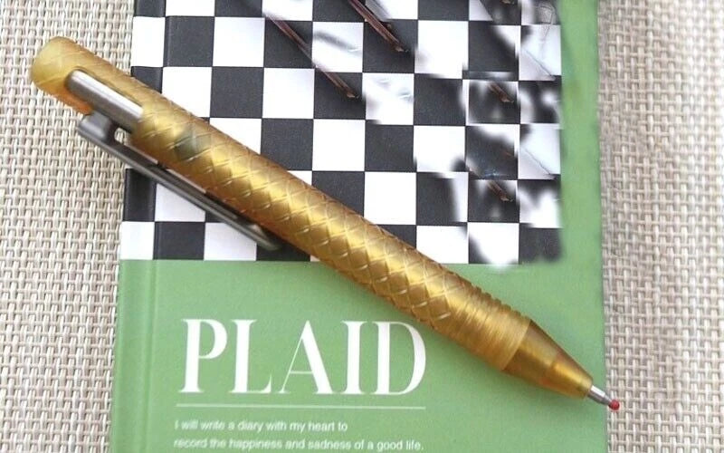PEI Pen Titanium Ballpoint Pen Bolt Action Signature Writing Pocket Pen EDC Pen 07FC0E-D4 - KOEEK