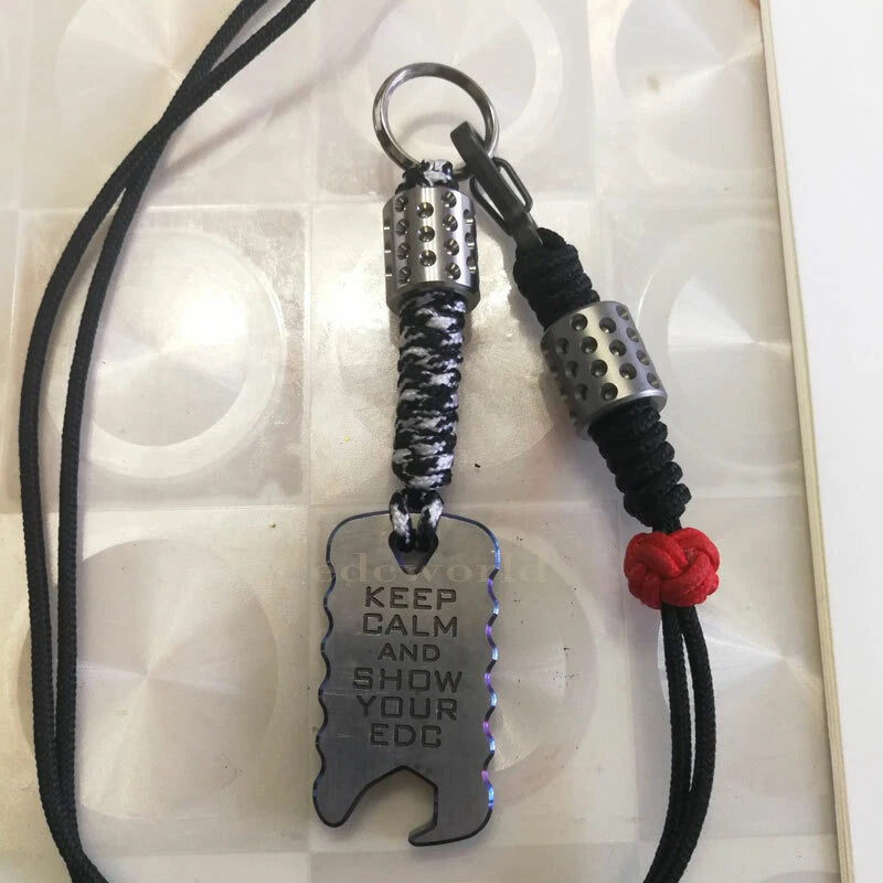 EDC Knife Tool Beads Titanium Paracord Beads Lanyard Pendant Zipper Head 07FC0E-D4 - KOEEK