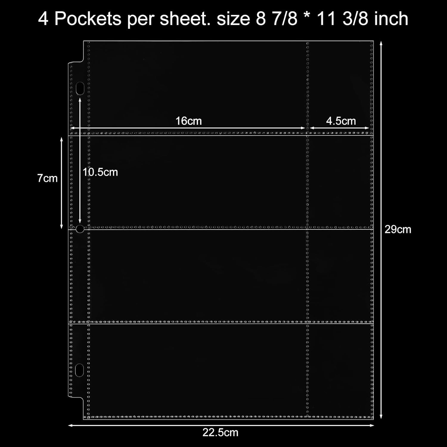 new Chengu 24 Pcs 4 Pocket Currency Sleeves for 3 Ring Binder Clear CHENGU - KOEEK