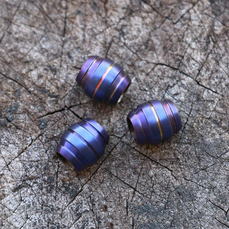 3pcs Titanium Bead Knife Parachute Lanyard Bead EDC Pendant Beads Keychain Tool EDC - KOEEK