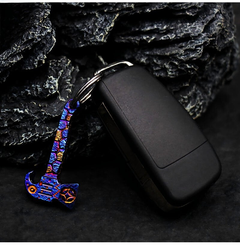 Handmade Titanium Keychain Necklace Pendant Pry Bar Crowbar Bottle Opener EDC 07FC0E-D4 - KOEEK