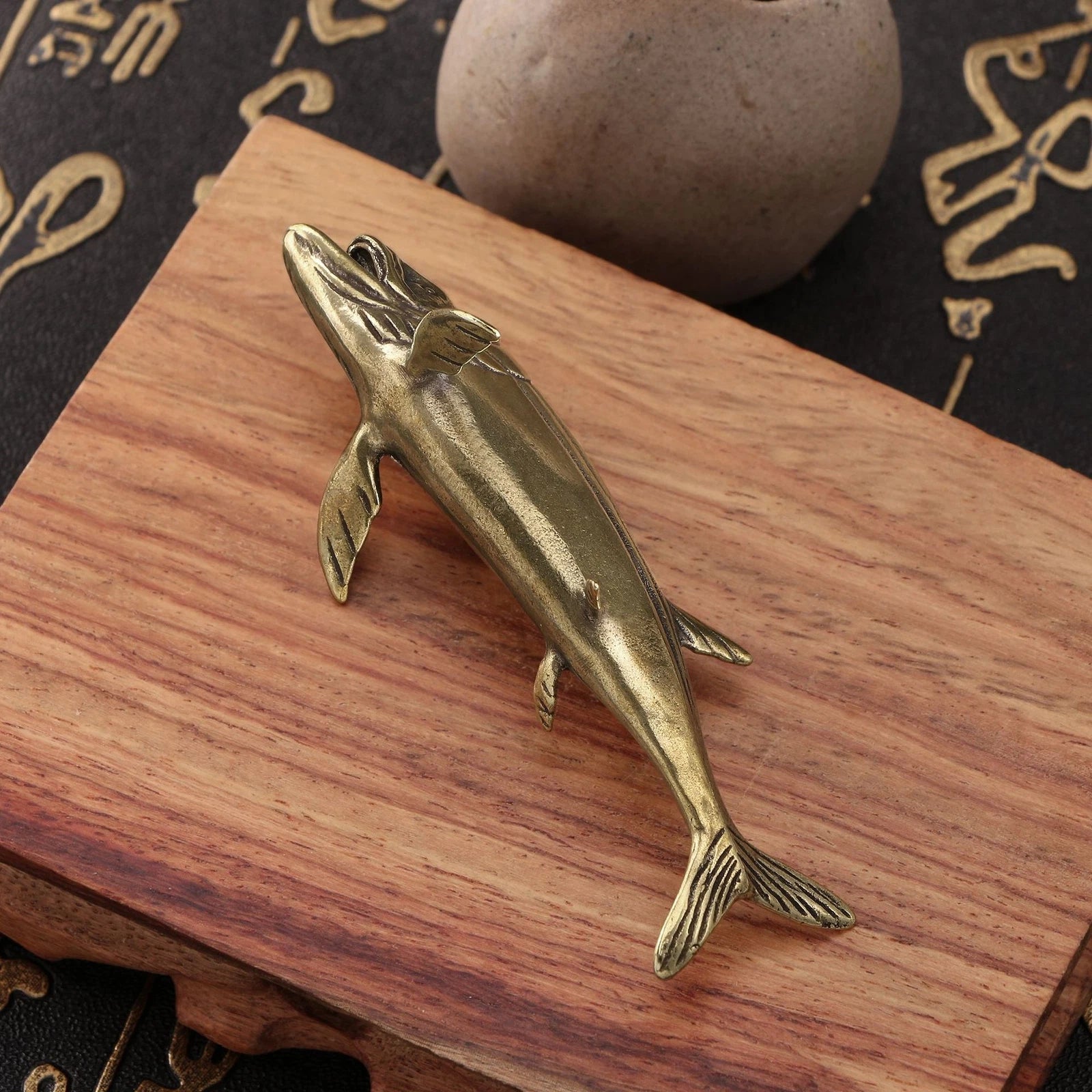 Solid Brass Leedsichthys Figurine Small Statue Home Ornament Collectibles Gifts 07FC0E-D4 - KOEEK