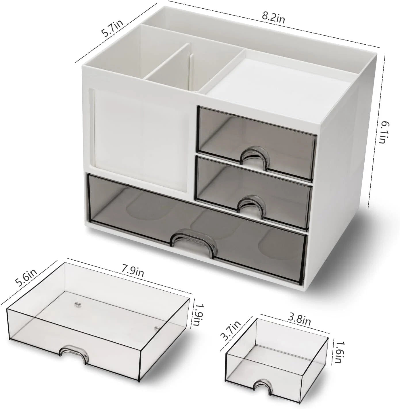 Desk Organizer with 3 Drawer, Multi-Functional Pencil Pen Holder for Desk, Desk 07FC0E-D4 - KOEEK
