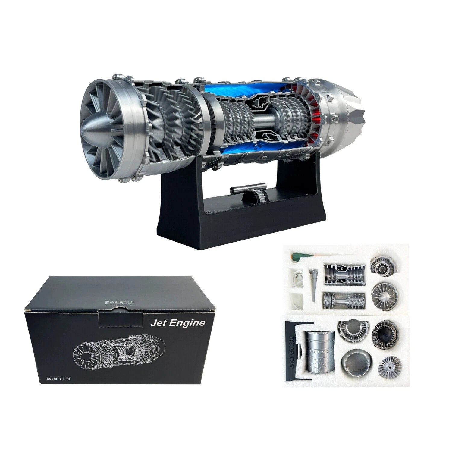 1:18 U.S. Air Force F-35 Fighter Jet Turbojet Engine Model Electric Version 07FC0E-D4 - KOEEK