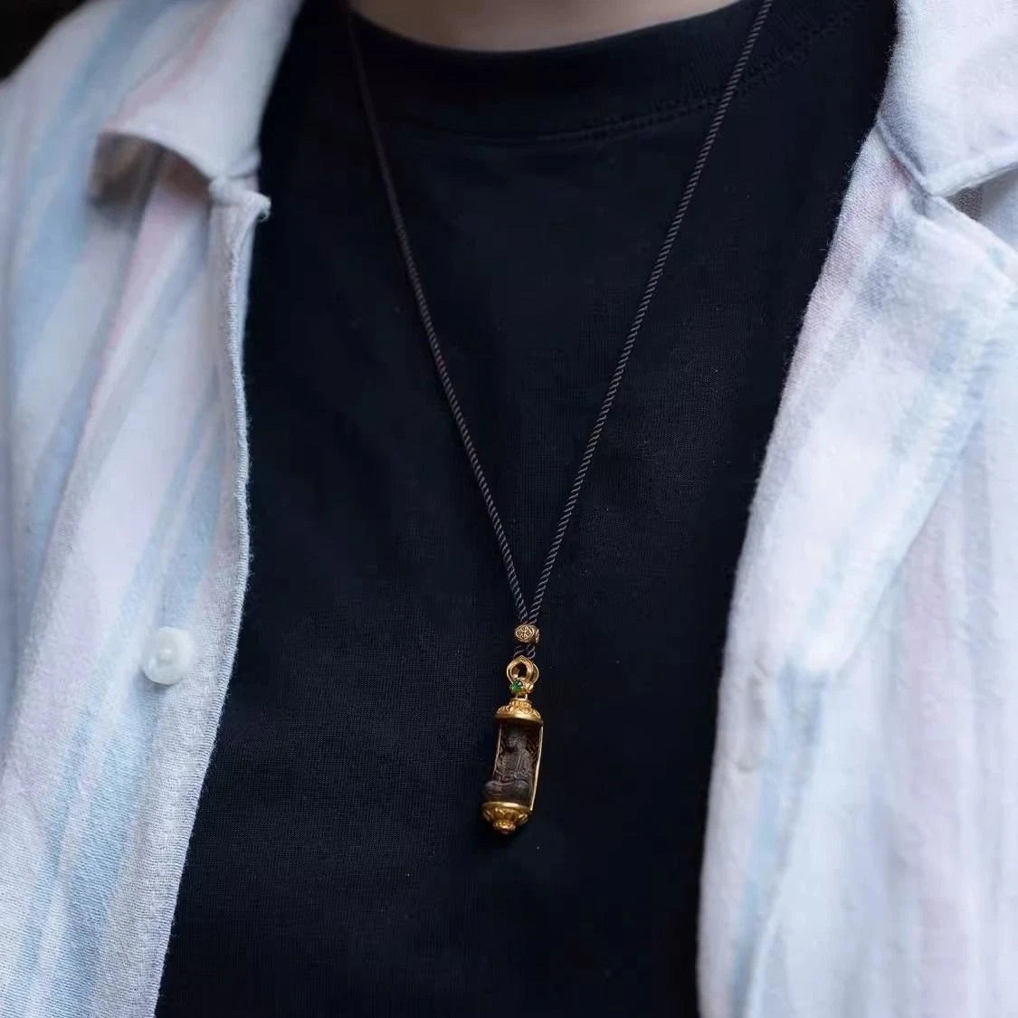 Copper Mini Buddha Amulet Pendant Necklace Vintage Style Unisex Jewelry 07FC0E-D4 - KOEEK