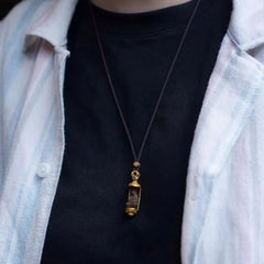 Copper Mini Buddha Amulet Pendant Necklace Vintage Style Unisex Jewelry 07FC0E-D4 - KOEEK