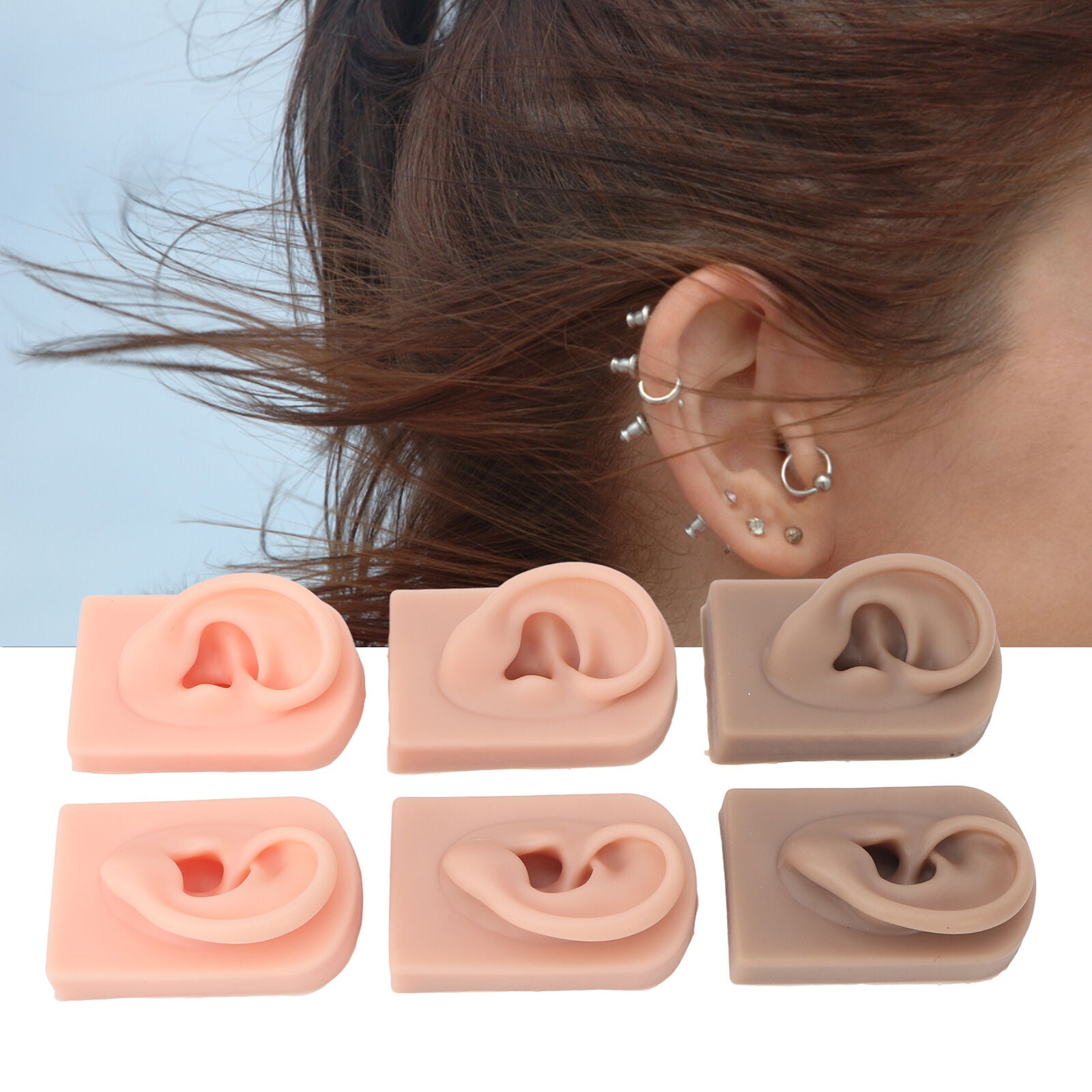 new 3 Pairs Silicone Ear  Colors Soft Flexible Waterproof Simulation HGF koeek - KOEEK